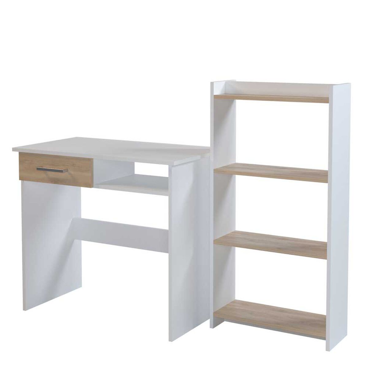Escritorio 1 Cajón + Estante Silcosil Blanco Madera