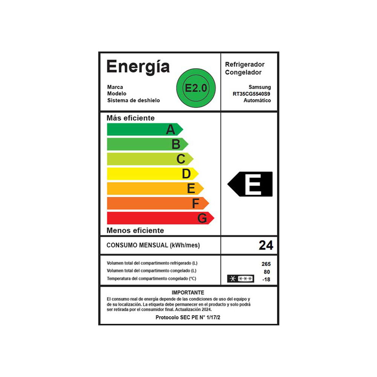 Refrigerador No Frost Samsung RT35CG5540S9ZS 341 lts