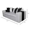 Sof&aacute; Muebles MYM Benjamin 3 Cuerpos + Dos Pouf 1 Cuerpo Gris Negro