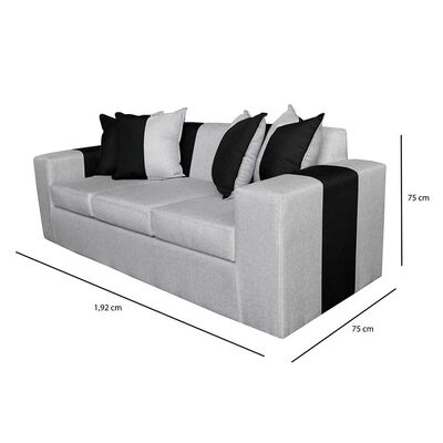 Imagen 2 del producto Sofá Muebles MYM Benjamin 3 Cuerpos + Dos Pouf 1 Cuerpo Gris Negro