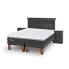 Cama Europea CIC Base Dividida 2 Plazas Ortopedic Advance + Respaldo + 2 Veladores Dublin