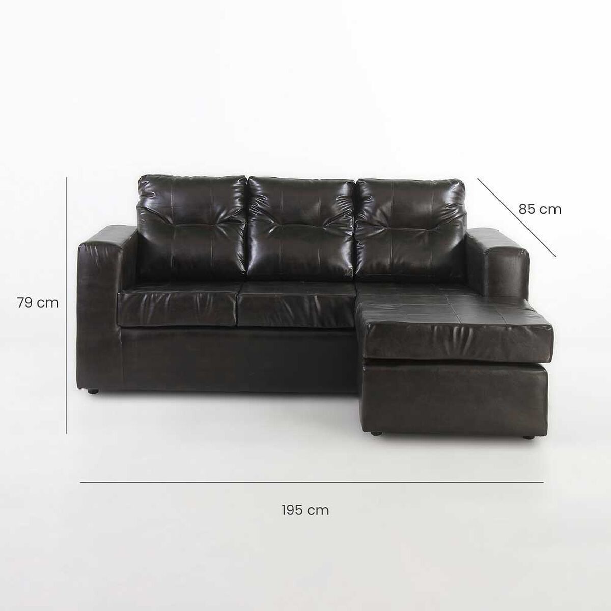 Sofá Modular Kea Rodas 3 Cuerpos Café