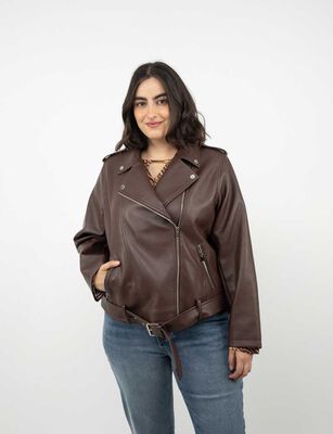 Imagen 1 del producto Chaqueta Ecocuero Mujer Extralindas Cafe, Negro