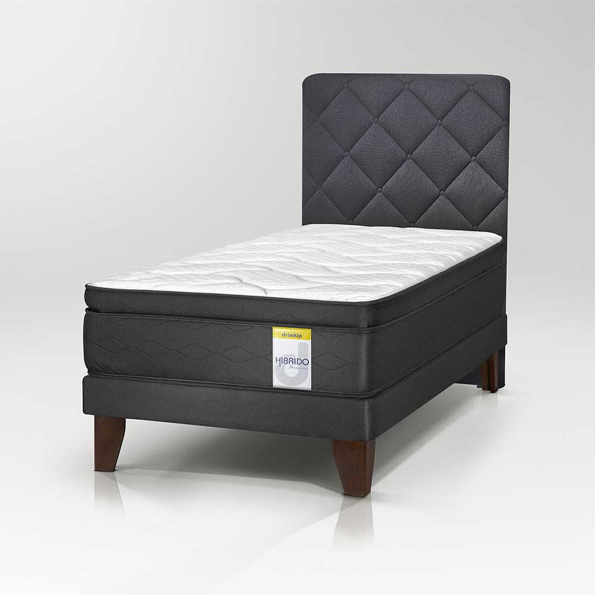 Cama Europea Drimkip 1.5 Plaza Hibrido Premium + Respaldo