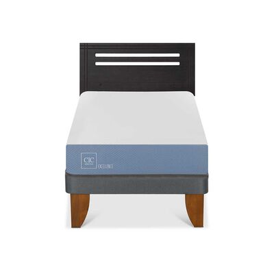 Imagen 1 del producto Cama Europea CIC 1 Plaza Excellence + Respaldo Munich Negro