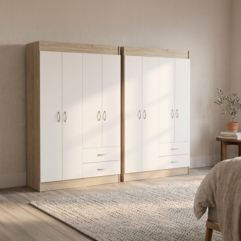 Combo 2 Closet Stanford 4 Puertas Blanco