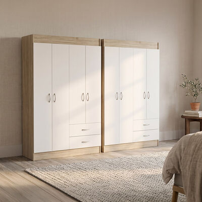 Combo 2 Closet Stanford 4 Puertas Blanco