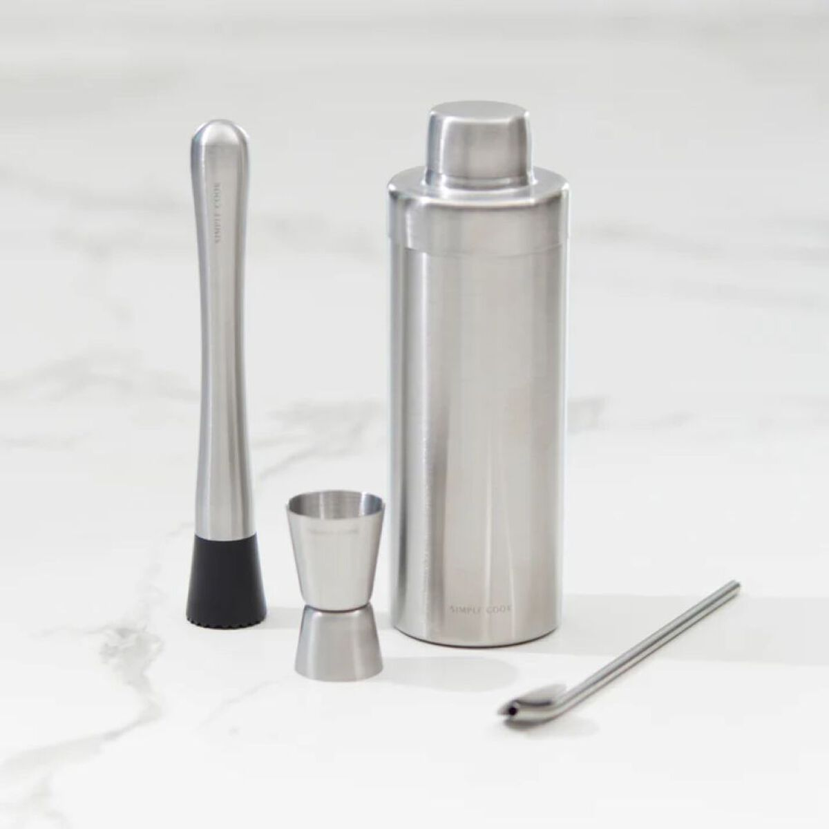 Coctelera & Set de Mixolog&iacute;a Simple Cook Essential Acero