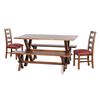 Juego de Comedor Latam Home Sevilla Granada 2 Sillas + 2 Bancas Velvet Palo Rosa