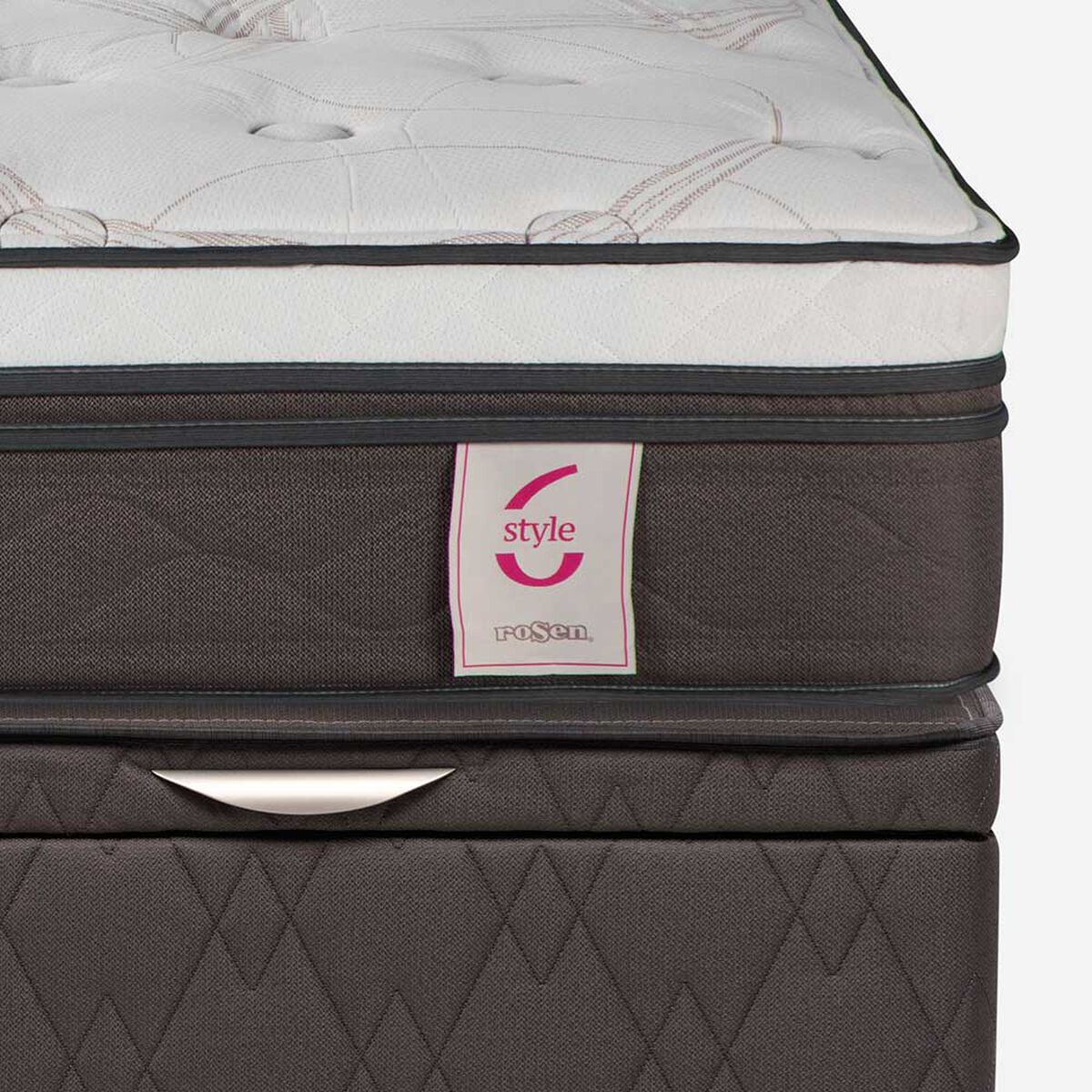 Boxet Rosen 1,5 Plazas New Style 6 + Respaldo + Velador Tabor Grafito