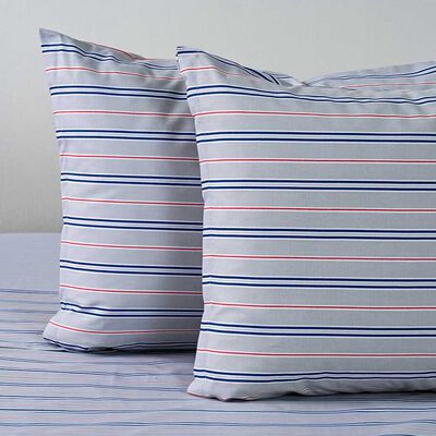 Imagen 2 del producto Juego de Sábanas American Family King 144 Hilos Marino Rojo