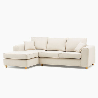 Sofá Seccional Barra Design Monaco Izquierdo 3 Cuerpos Beige