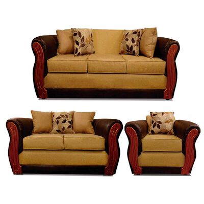 Imagen 1 del producto Juego de Living Elegant Detail Girona Sofá 3 Cuerpos + Sofá 2 Cuerpos + Sillón 1 Cuerpo Beige