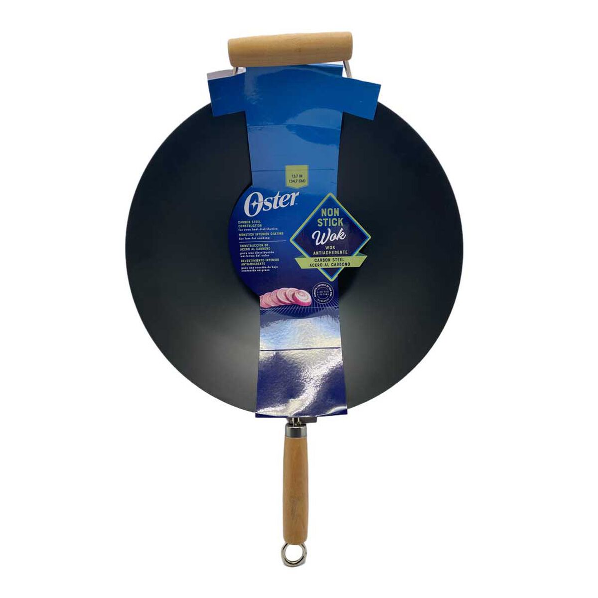 Sartén Wok Acero Antiadherente Oster Carbón Steel Findley 35 cm