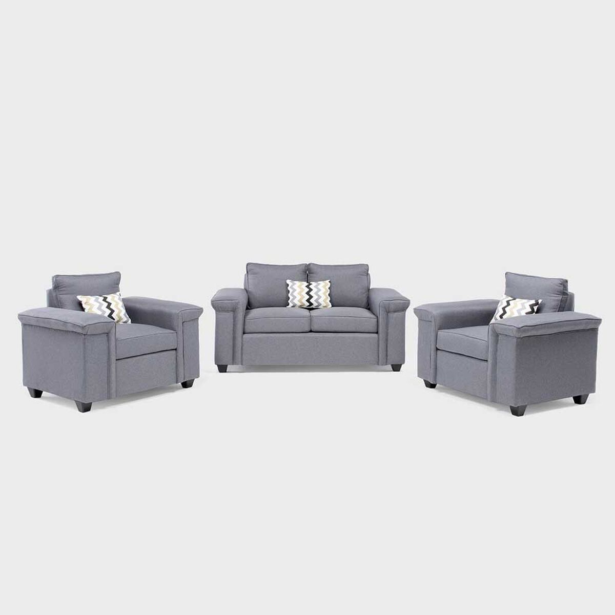 Juegos de Living Mons Sicilia Sofá 2 Cuerpos + Dos Sillones 1 Cuerpo Gris