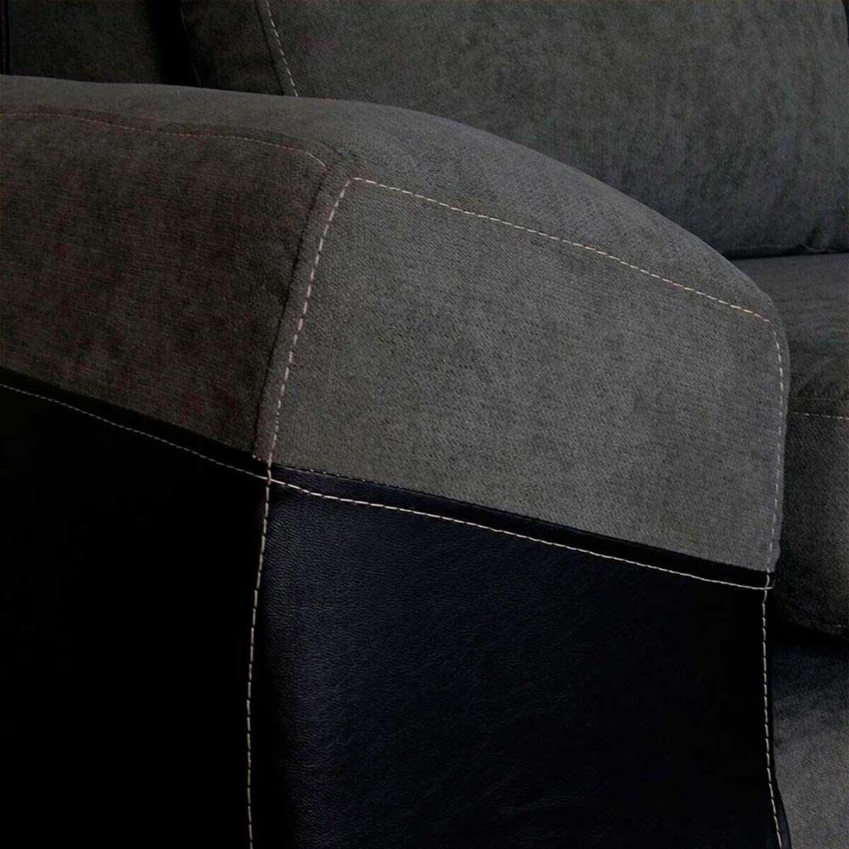 Seccional Izquierdo Elegant Houston Cheise Tela/PU 5 Cuerpos Gris