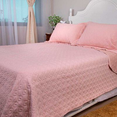 Imagen 2 del producto Quilt Doral King Rosa Pastel  Velvety