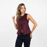 Polera Sin Mangas Mujer Zibel Burdeo, Camel, Verde