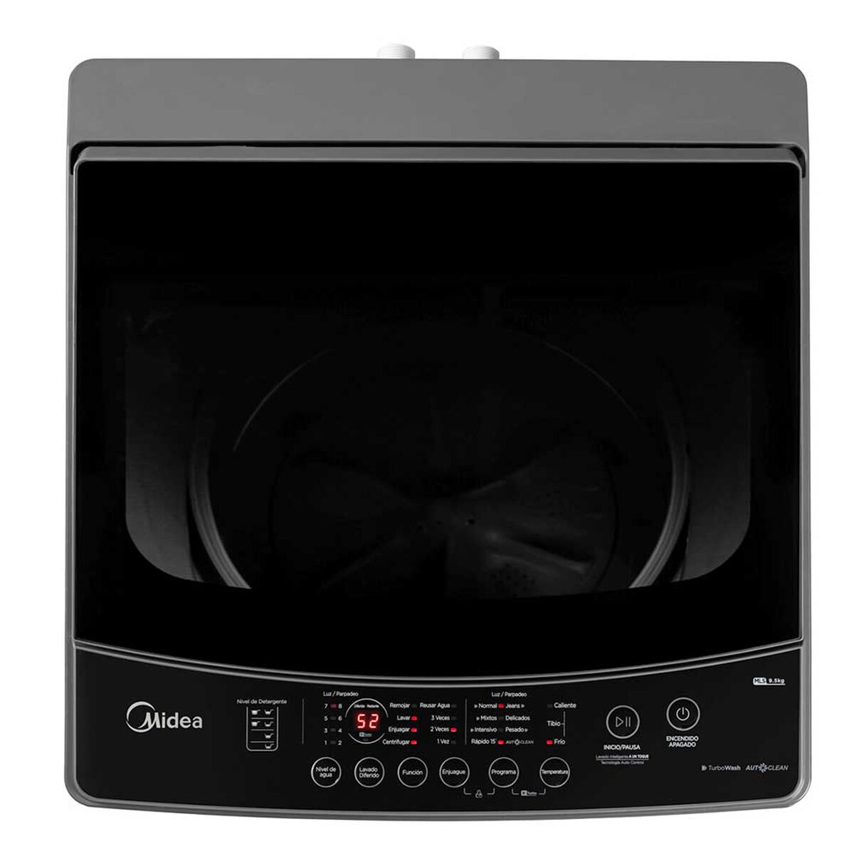 Midea Lavadora Automática MLS-095GE04N 9,5 kg Gris Superior Acero Inoxidable