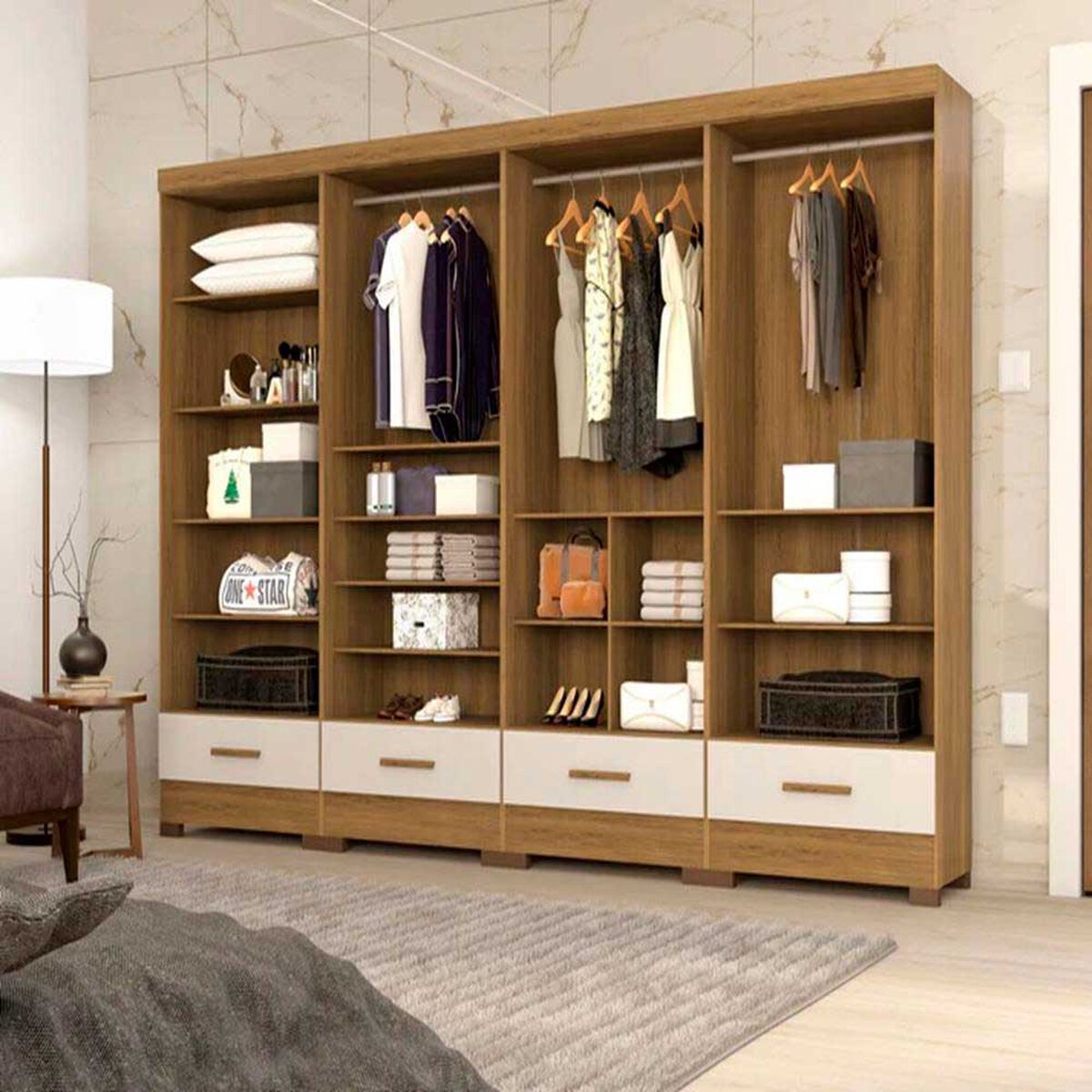 Clóset Altavision Versatile  Puertas 1 Cajones Nature White