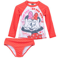 Traje de baño Manga Larga Niña Minnie Rojo