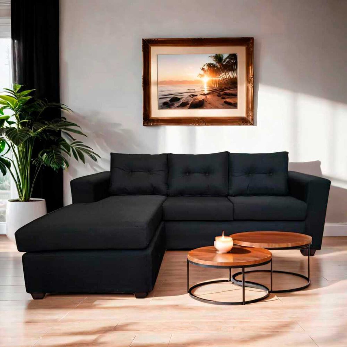 Sof&aacute; Seccional Jerk Home Richter 3 Cuerpos Gris Oscuro