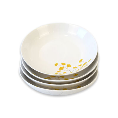 Imagen 2 del producto Set Platos Hondo Doral Flor 4 Piezas Amarillo