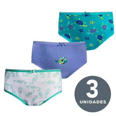Imagen 1 del producto Pack 3 Calzones Niña Monarch Color-2, Color-3, Color-4, Color-1