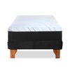 Cama Europea Latam Home 1 Plaza Zen Top Foam Soft Velvet Negro