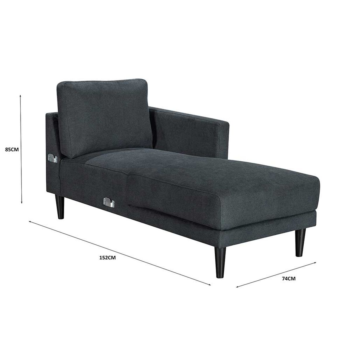 Seccional Derecho Casanova Amalfi 4 Cuerpos Gris