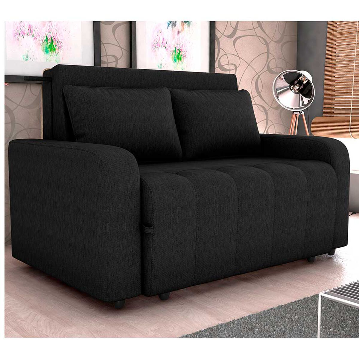 Sofa Cama Decocasa Amora G501 2 Cuerpos Negro