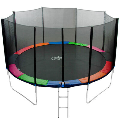 Cama Elástica Glow Up 14 ft 4,27 mts con Malla de Seguridad y Escalera