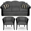 Juego de Living Elegant Michigan + Sitiales Tela 5 Cuerpos Gris