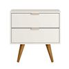 Velador Vekkahome Blanc 2 Cajones Blanco 