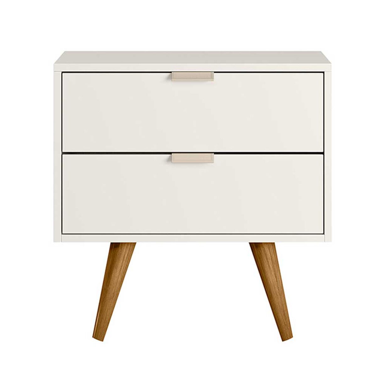 Velador Vekkahome Blanc 2 Cajones Blanco 