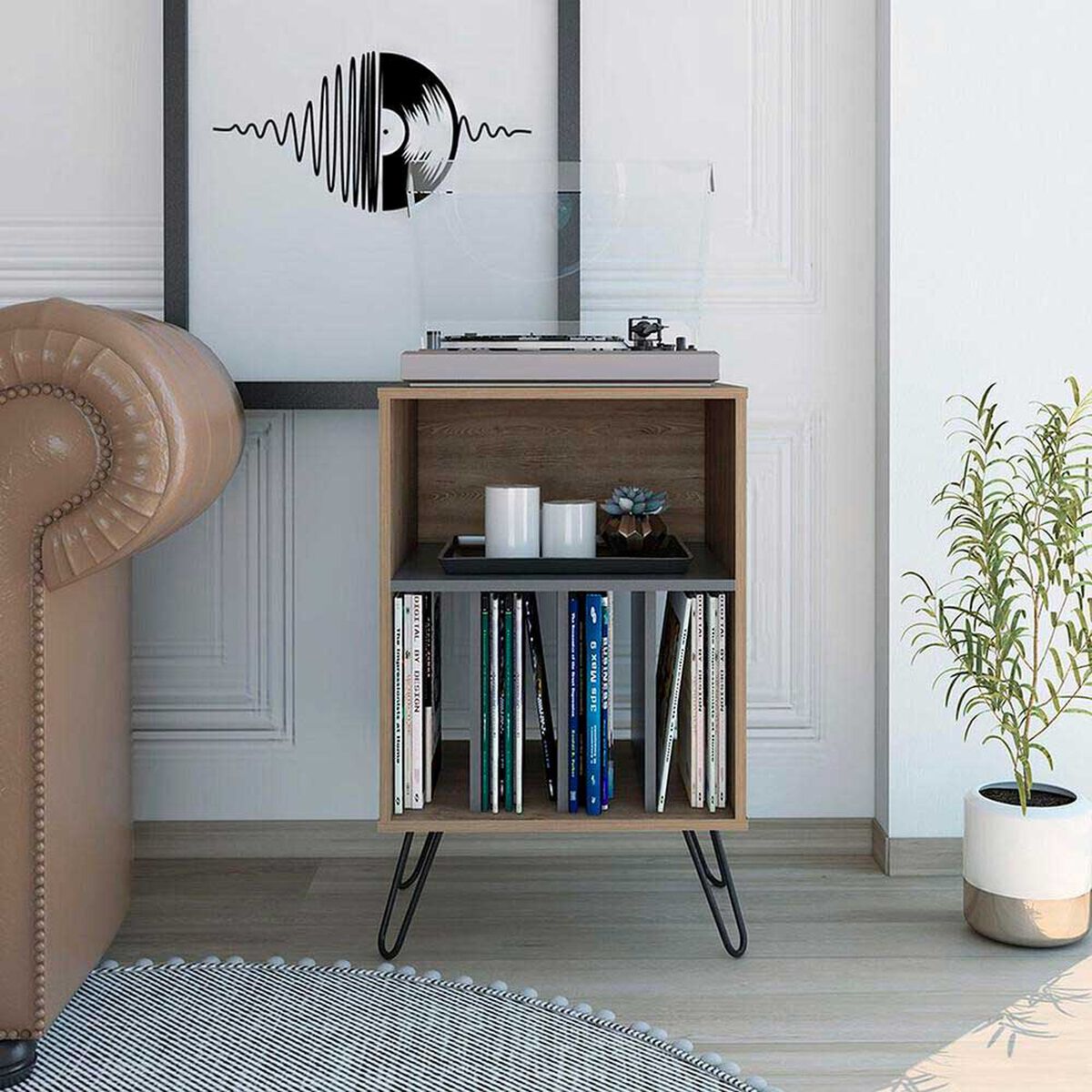 Mueble Funcional  TuHome Vassel Miel/Plomo