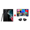 Combo Celular Samsung Galaxy S22 Ultra 128GB 6,8" Phantom Black Liberado + LED 32'' T4300 Smart TV HD + Audífonos Bluetooth Galaxy Buds2 Graphite