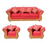 Juego de Living Almore Irlanda Sof&aacute; 3 Cuerpos + Dos Sillones 1 Cuerpo Rojo
