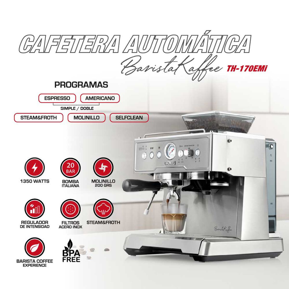 Cafetera Automática Thomas TH-170EMi 2,3 lts.