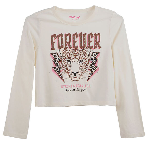 Polera Manga Larga Estampada de Algodón Niña Mila