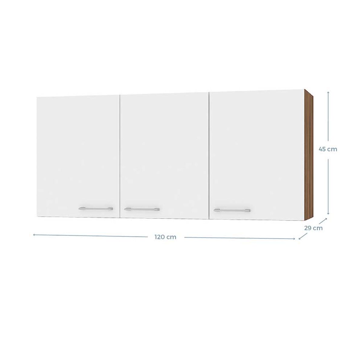 Mueble de Cocina Aereo Vekkahome Opie 3 Puertas Blanco