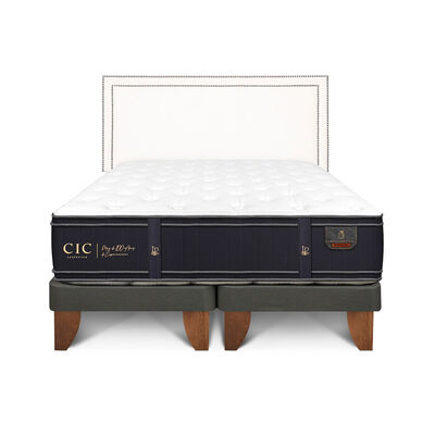 Cama Europea CIC Base Dividida King Grand Premium + Respaldo Danubio