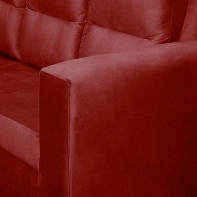 Imagen 2 del producto Juego de Living Diseño A&M Home Loreto Sofá 3 Cuerpos + 2 Pouf 1 Cuerpo Burdeo