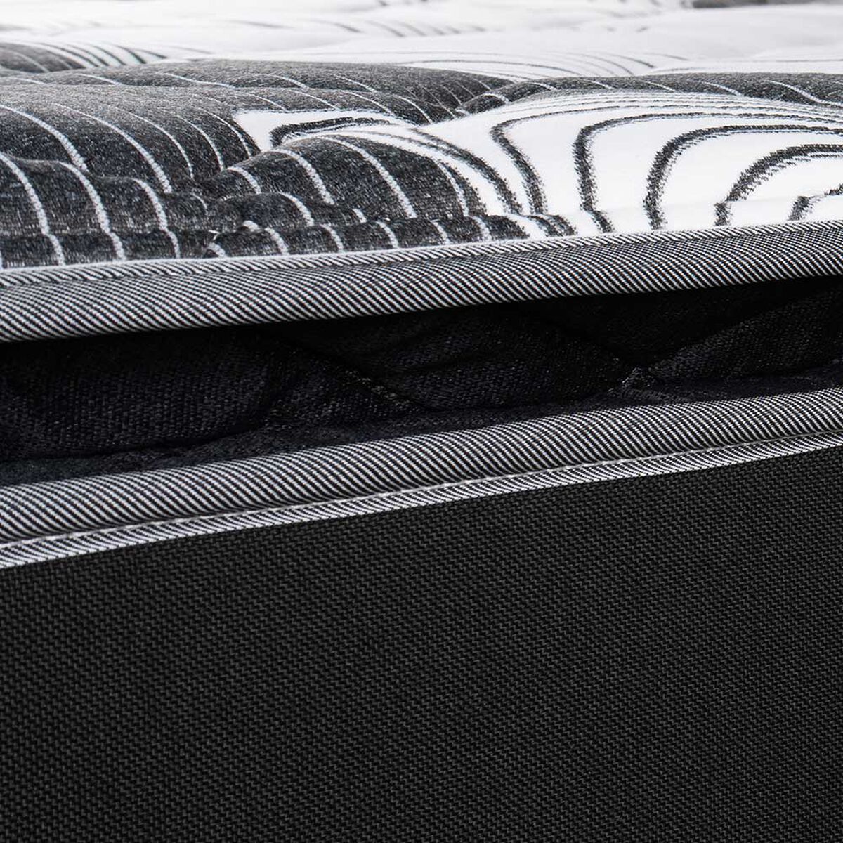 Cama Europea Celta King Pocket Black Signature + Respaldo Tela XL