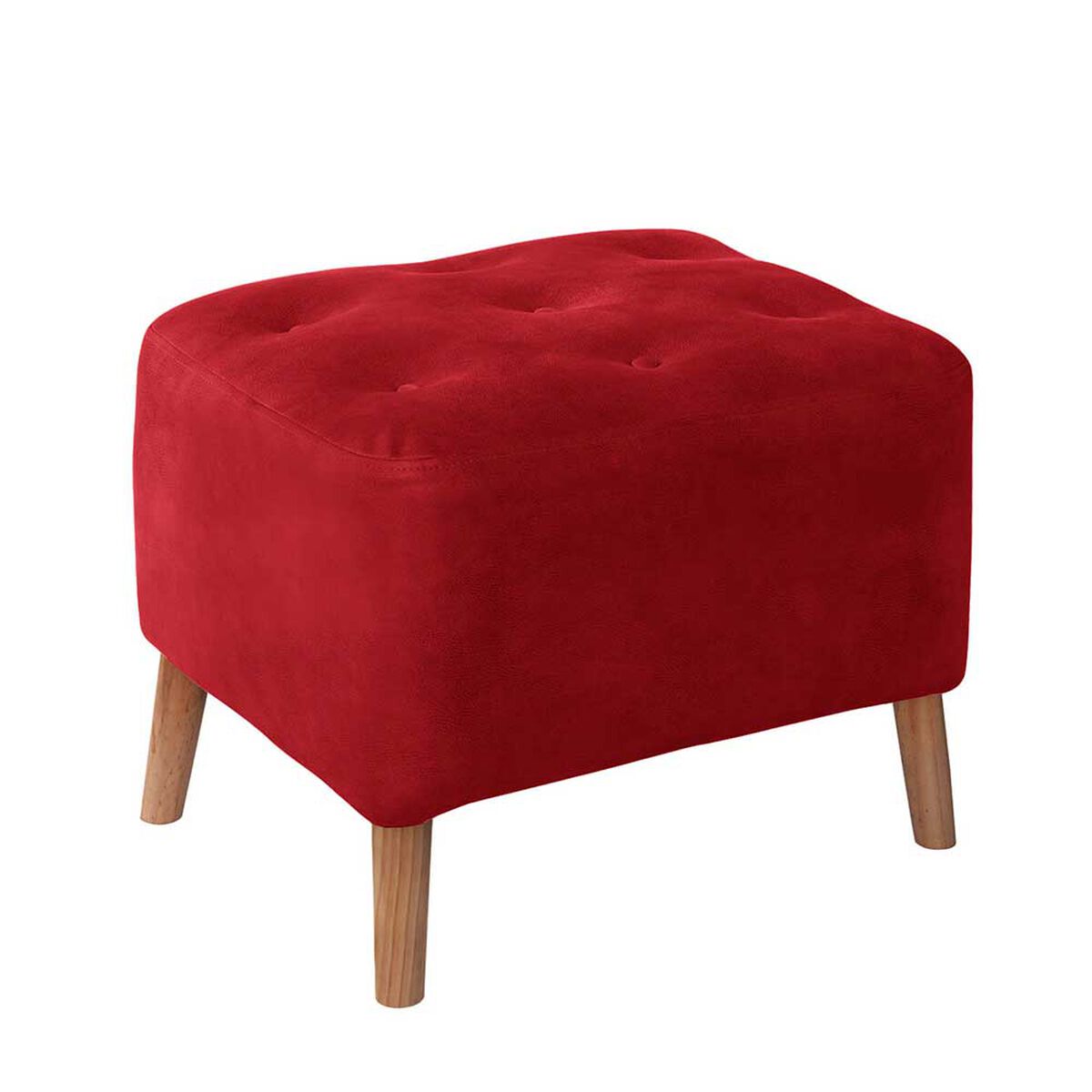 Pouf Latam Home Lyon Cuero Kentucky Rojo