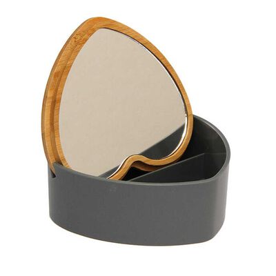 Espejo de Mesa Madera con Alhajero Vgo 13 x 5 cm Gris