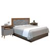 Combo Cama Europea Rosen 2 Plazas Ergo T + Respaldo + 2 Veladores Dreams Treliza Gris + Pack Almohadas Celta Imperial Soft