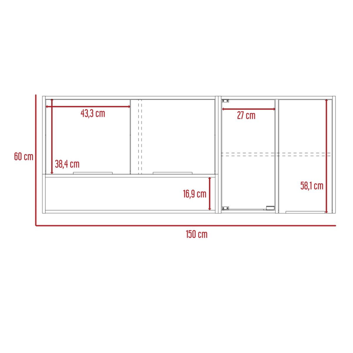 Mueble de Cocina Superior TuHome Akita