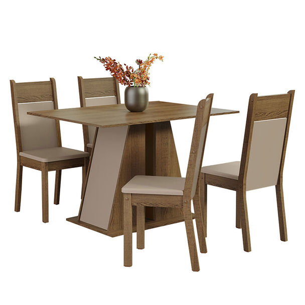 Juego de Comedor VekkaHome Angela 4 Sillas Café