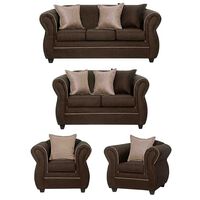 Juego de Living Black Factory Emili 7 Cuerpos Café